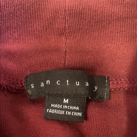Sanctuary women’s maroon Fitted Long Sleeve turtleneck with sheer sleeves medium - Picture 4 of 5
